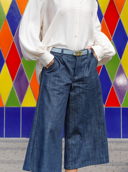 Black Colour BCBox Culotte Pants - Navy Denim