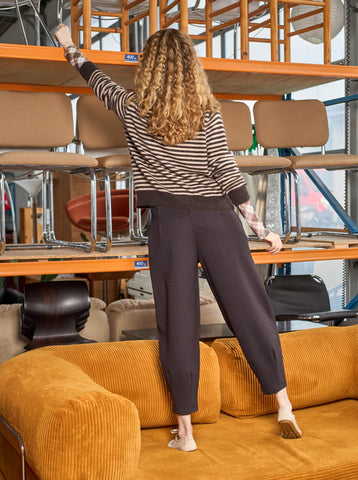Black Colour BCDell Striped Knit Cardigan - Coffee