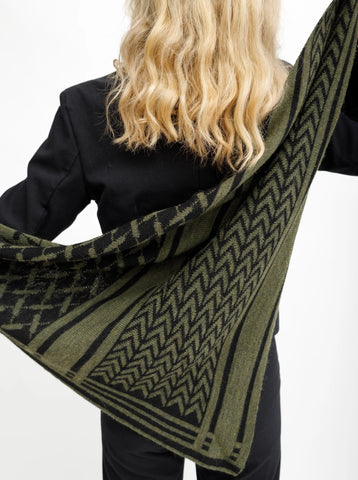 Black Colour BCBex Triangle Scarf - Army