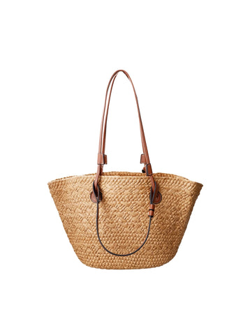 Black Colour BCKate Straw Shopper Bag