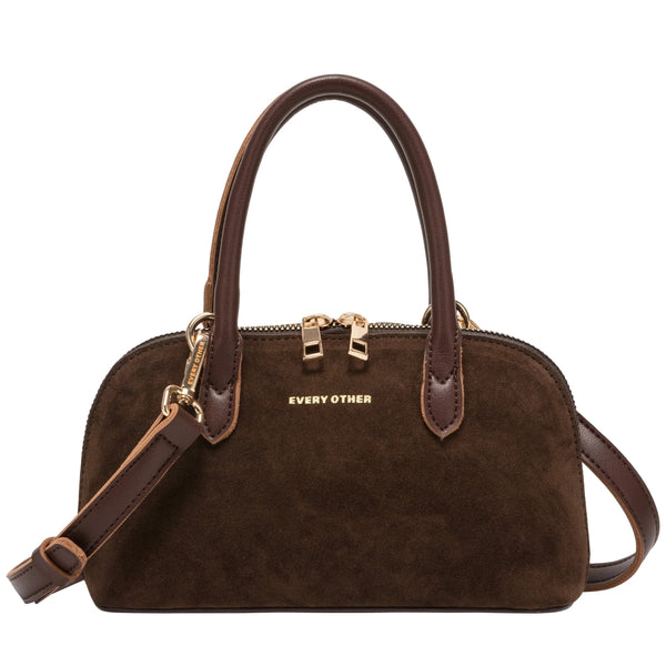 Every Other Mini Suede Effect Bowling Bag - Brown