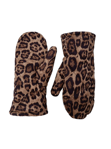 Black Colour Sadorina Quilted Mittens - Leo