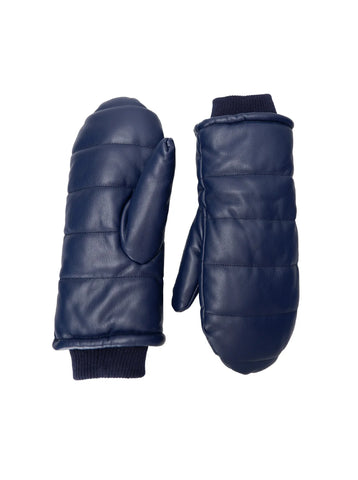 Black Colour Sadika Quilted Mittens - Navy