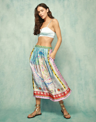 Me369 Vanessa Runic Whisper Printed Skirt