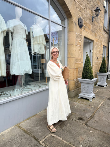 FRNCH Nesa Butter Puff Sleeve Maxi Dress - Ecru