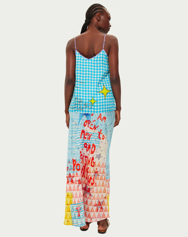Me369 Blakely Runic Whisper Skirt - Turquoise