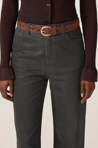 Fabienne Chapot Cut It Out Heart Belt Suede - Chocolate Brown
