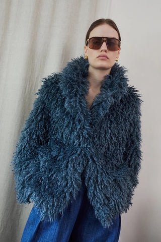 Vi.ve.re Charlie Shaggy Coat - Teal
