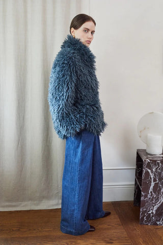 Vi.ve.re Charlie Shaggy Coat - Teal