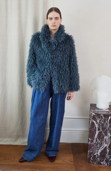 Vi.ve.re Charlie Shaggy Coat - Teal