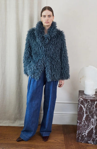 Vi.ve.re Charlie Shaggy Coat - Teal