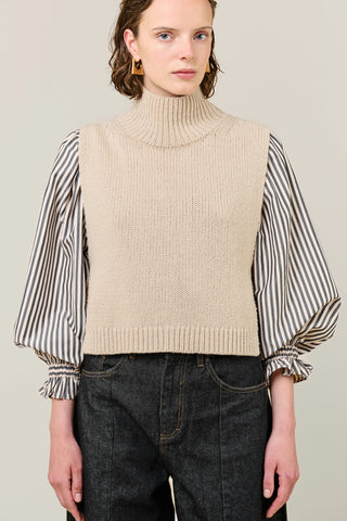 VI.VE.RE Daya Knit Tabard - Beige