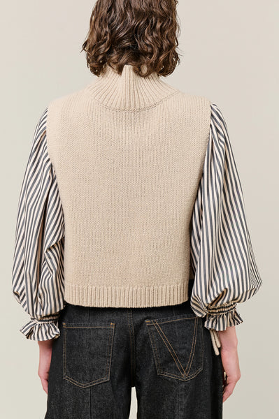 VI.VE.RE Daya Knit Tabard - Beige
