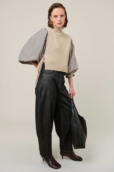 VI.VE.RE Daya Knit Tabard - Beige