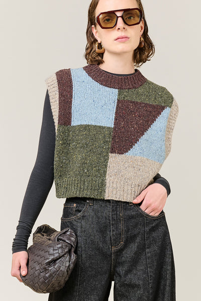 VI.VE.RE Wren Colour Block Knitted Tank - Multi
