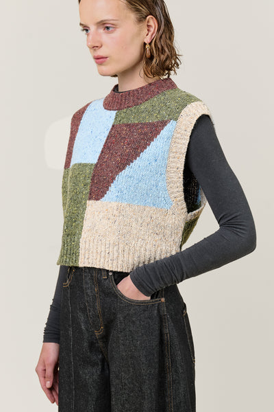 VI.VE.RE Wren Colour Block Knitted Tank - Multi