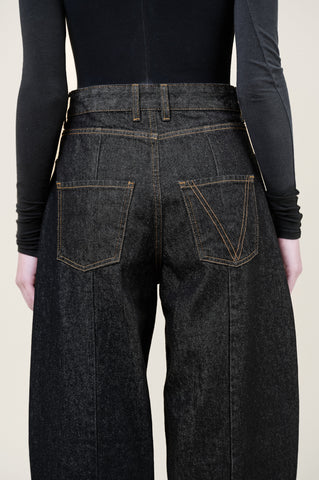 VI.VE.RE Naya Barrel Leg Jeans - Black
