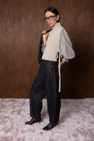 VI.VE.RE Daya Knit Tabard - Beige