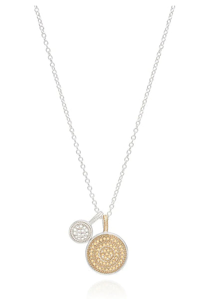 Anna Beck Circle of Life Dual Divided Disk Necklace - Gold & Silver