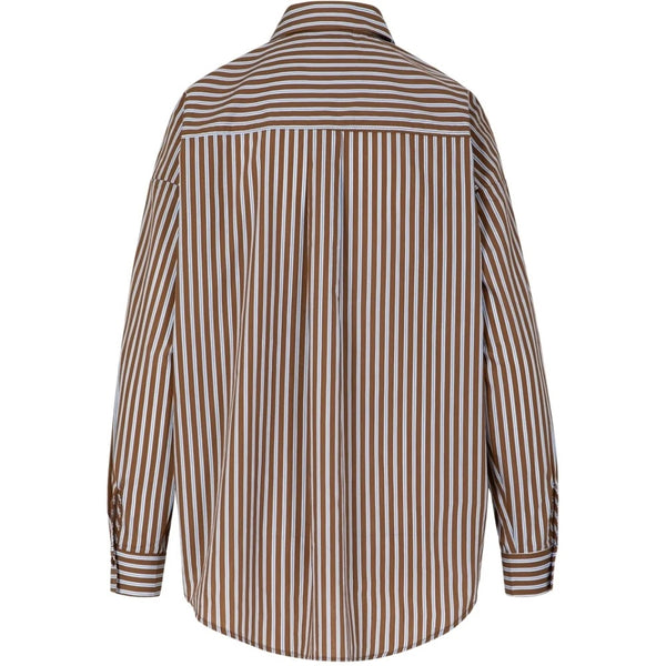 Coster Copenhagen Boxy Classic Shirt in Stripes - Brown / Blue