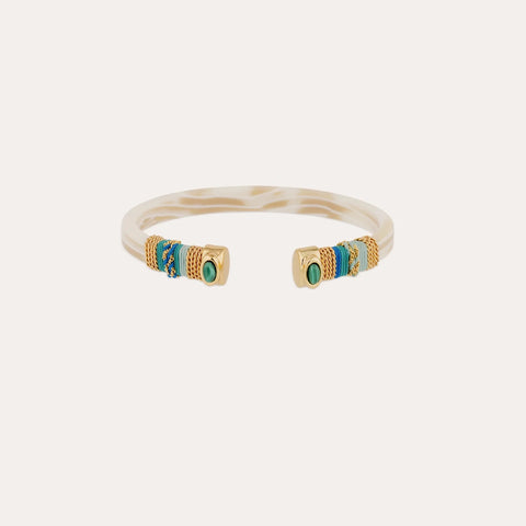 Gas Bijoux Sarina Acetate Bracelet - Ivory Gold-plated