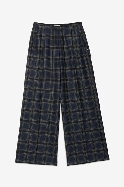 Ottod'Ame Printed Check Wide Leg Trousers - Check