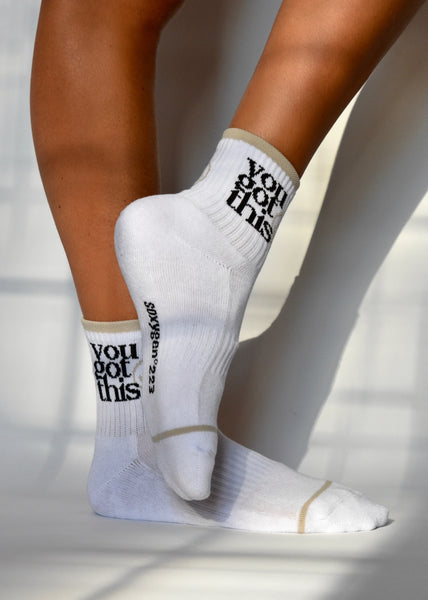 Soxygen 'You Got This' Socks - White One Size