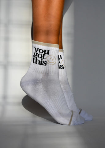 Soxygen 'You Got This' Socks - White One Size