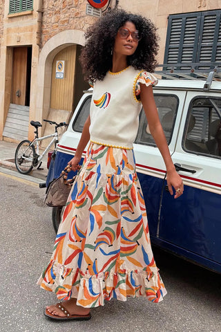 Never Fully Dressed Banana Saige Maxi Skirt - Ecru