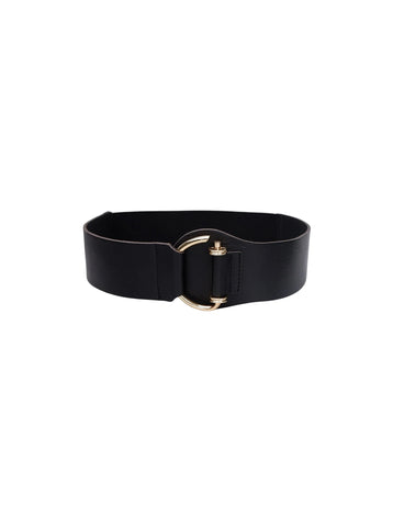 Black Colour BCMaja Elasticated Leather Belt - Black
