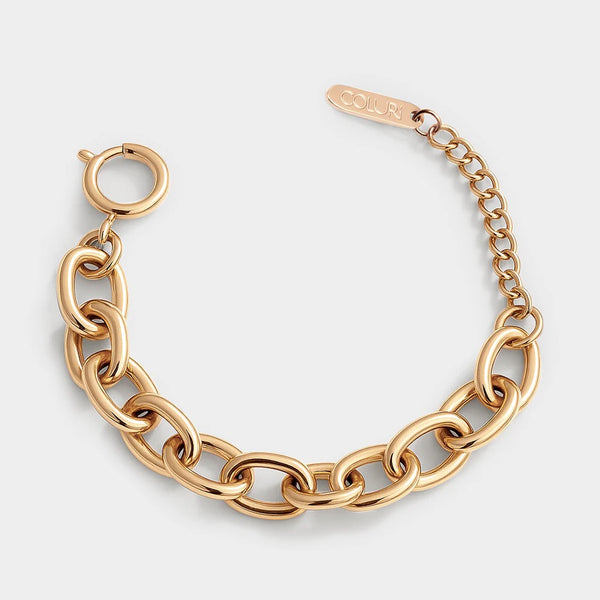COLURi Thick Charm Bracelet - Gold Plated