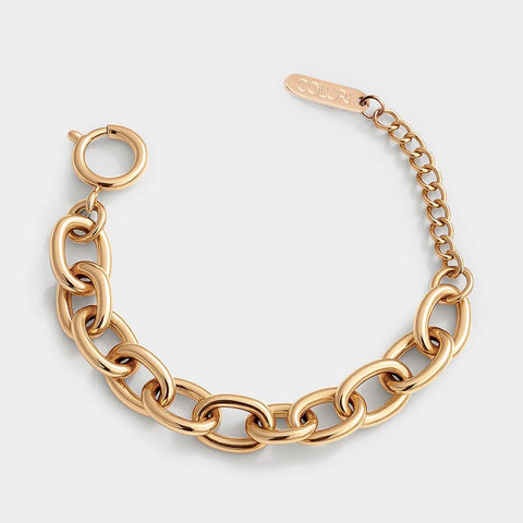 COLURi Thick Charm Bracelet - Gold Plated