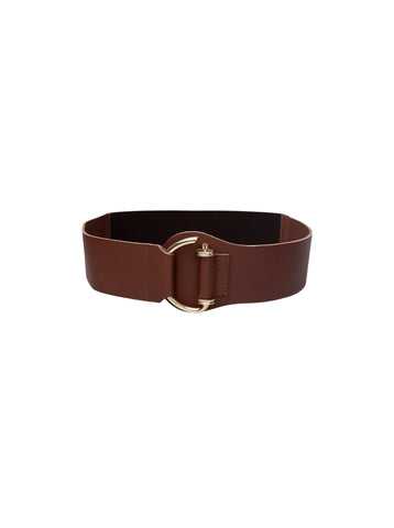 Black Colour BCMaja Elasticated Leather Belt - Mocca