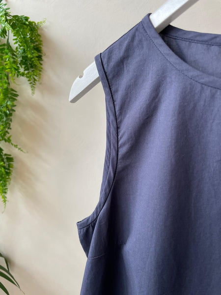 Ottod'Ame Cotton Tank Top - Navy