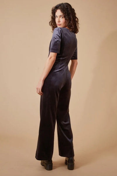 Traffic People Clan Cord  Jumpsuit - Charcoal