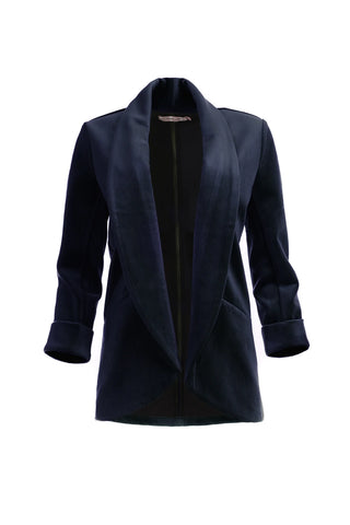 Traffic People Corrie Cord Boyfriend Jacket - Navy