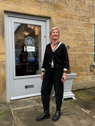 Ottod'Ame Wool Cardigan V Neck - Black