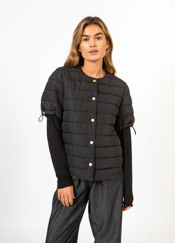 Coster Copenhagen CCHeart Asta Quilted Short Sleeve Jacket - Black