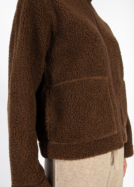 Coster Copenhagen Jamie Fleece Zip Sweater - Chocolate Brown