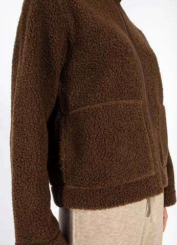 Coster Copenhagen Jamie Fleece Zip Sweater - Chocolate Brown