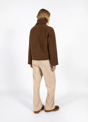 Coster Copenhagen Jamie Fleece Zip Sweater - Chocolate Brown