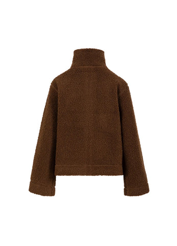 Coster Copenhagen Jamie Fleece Zip Sweater - Chocolate Brown