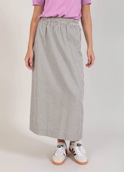 Coster Copenhagen Naomi Long Stripe Skirt - Creme/Black