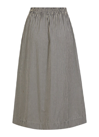 Coster Copenhagen Naomi Long Stripe Skirt - Creme/Black