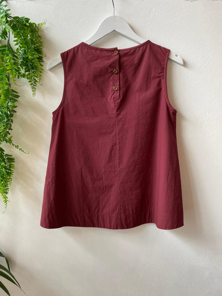 Ottod'Ame Cotton Tank Top - Burgundy