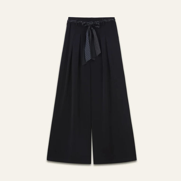 Orfeo Charlie High Waisted Wide Leg Palazzo Trousers - Black