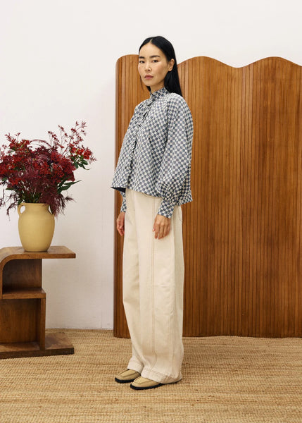 FRNCH Zinnia Blue Check Shirt - Denim Blue