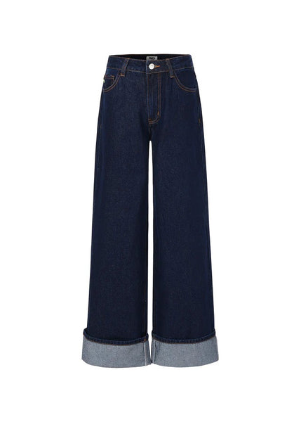 FRNCH Suki Wide Leg Jean - Dark Denim