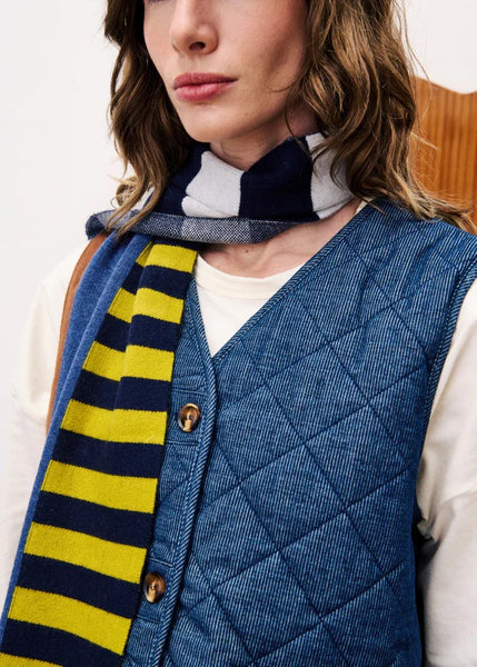 FRNCH Baudelaire Quilted Vest - Denim Blue