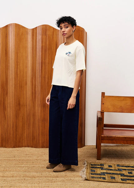 FRNCH Kishu Midnight Blue Wide Leg Jeans